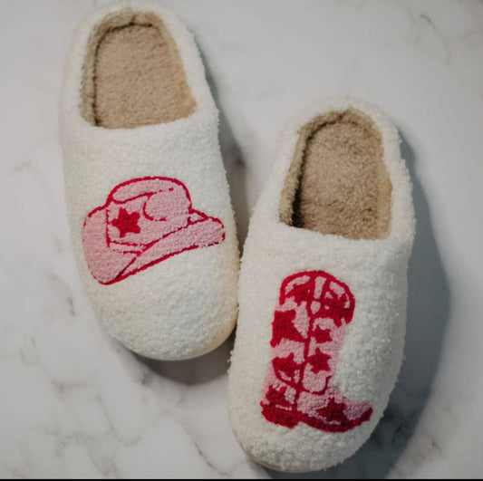Boot and Cowgirl western hat Slippers